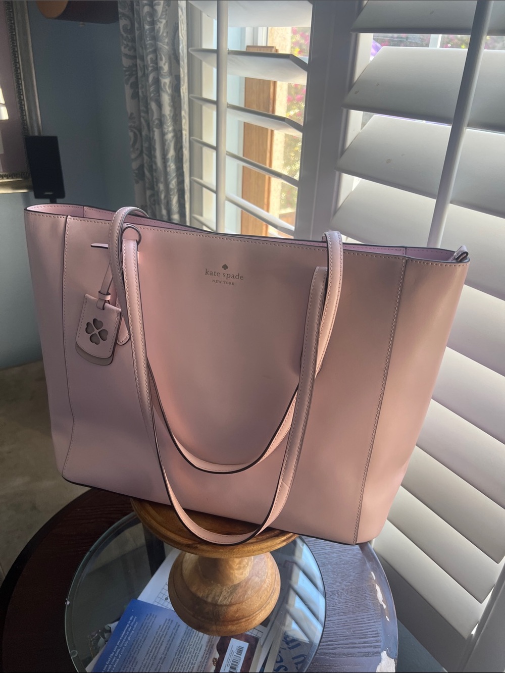 Kate Spade, Large, blush pink leather tote, EUC